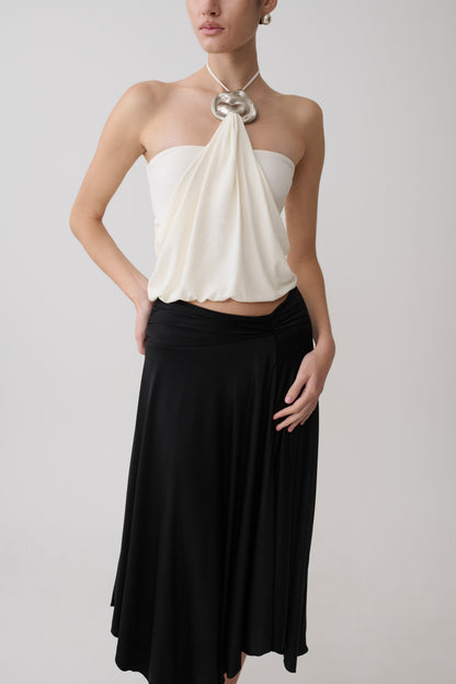 Sade Halter Top With Hardware - Ivory