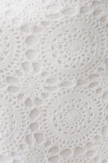 Stasia Strapless Crochet Mini Dress - White