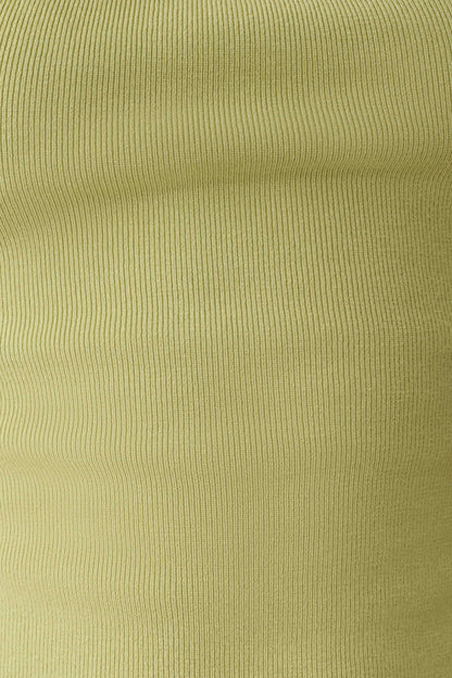 Angelika Twist Front Knit Top - Light Olive