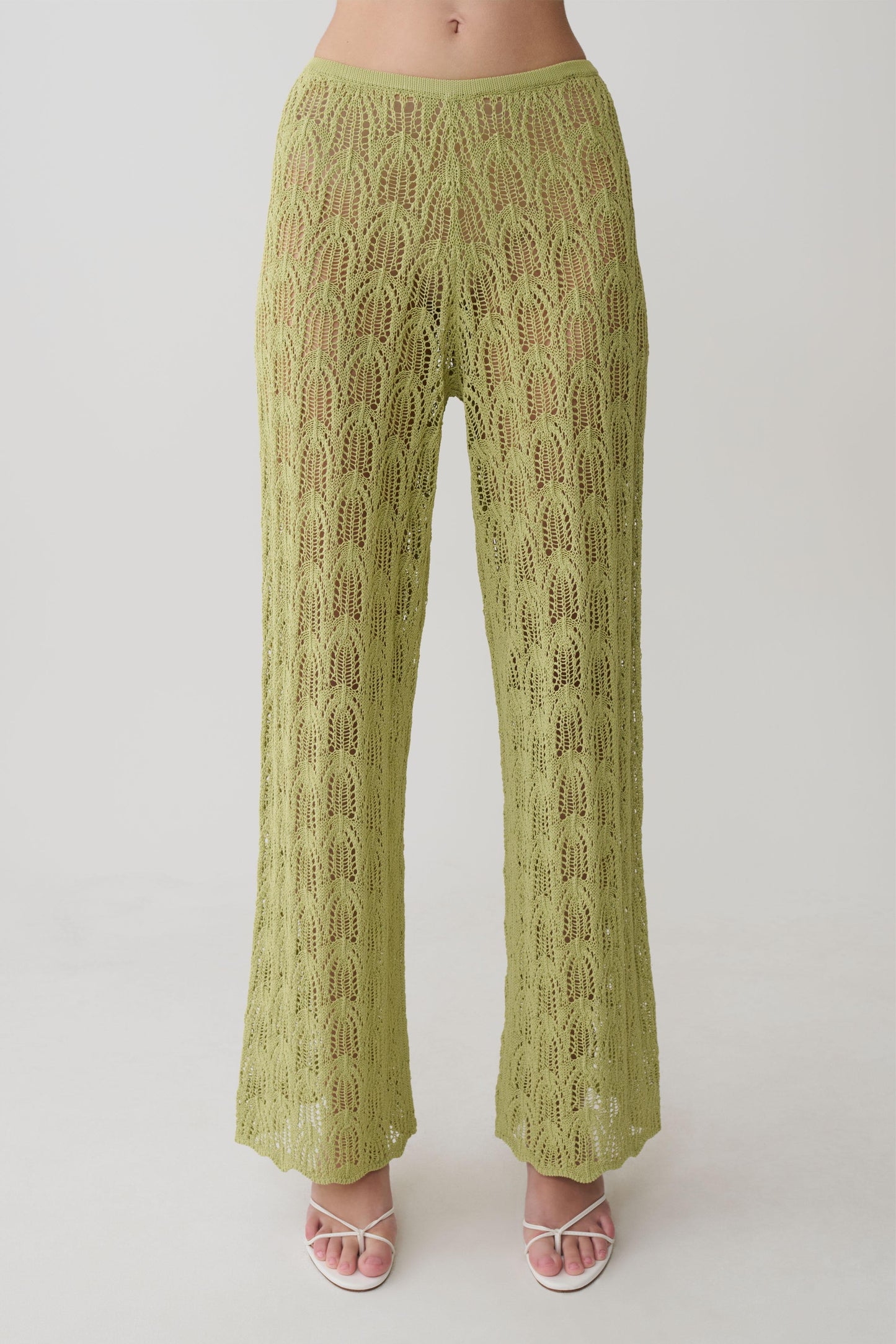 Glinda Crochet Pants - Light Olive