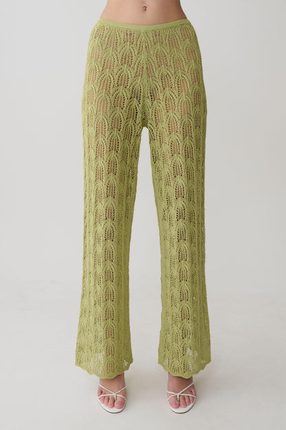 Glinda Crochet Pants - Light Olive