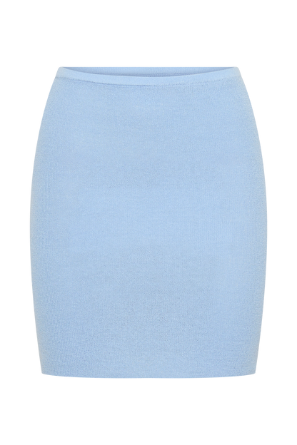 Loura Mid Rise Knit Mini Skirt - Cornflower Blue