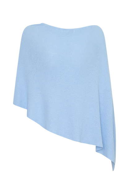 Loura One Shoulder Knit Cape Top - Cornflower Blue
