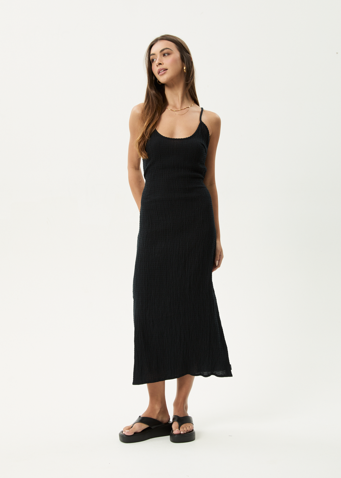 Seersucker Midi Dress - Rovela